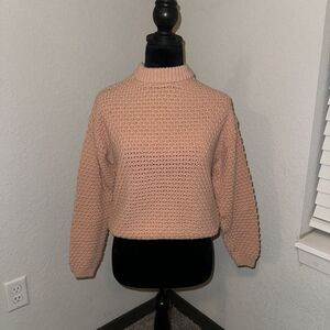 Universal Thread Sweater Womens XS Peach Chunky Knit Cotton Long Sleeve Pullover